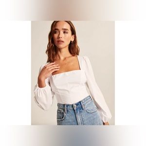 Abercrombie Long-Sleeve Poplin
Squareneck Corset Top